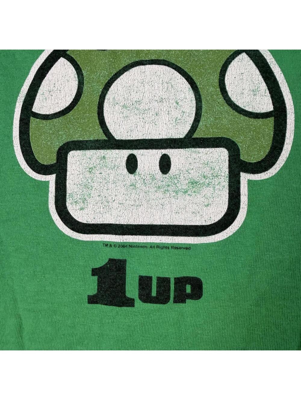 Vintage 2004 Nintendo Super Mario 1up Green Mushroom Video Game Promo T Shirt XL - Picture 3 of 5